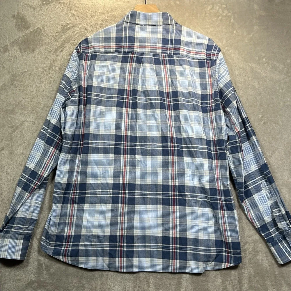 Vineyard Vines Shirt Classic Fit Mens M Plaid Button Up Pocket Blue